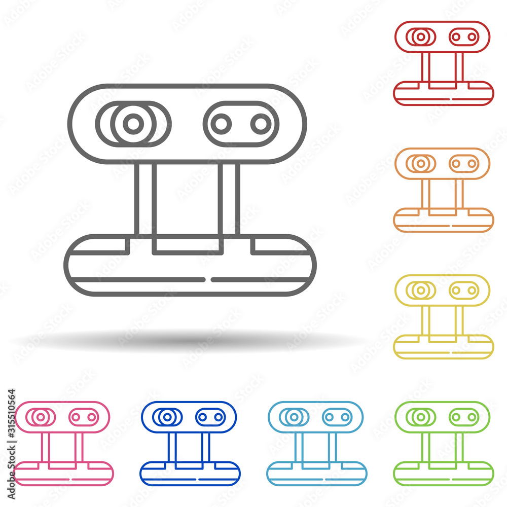 Aufkleber Camera web in multi color style icon. Simple thin line, outline vector of robotics engineering icons for ui and ux, website or mobile application