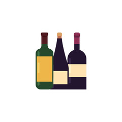 Isolated wine bottles vector design