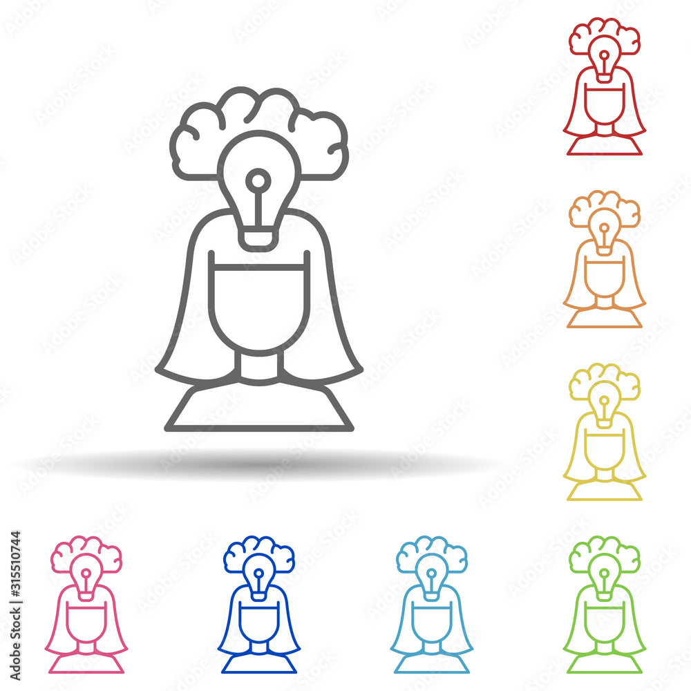 Aufkleber girl creative in multi color style icon. simple thin line, outline vector of robotics engineering ic
