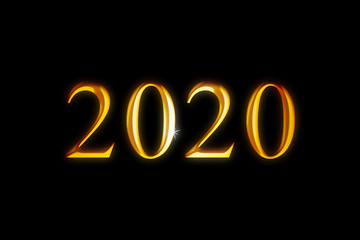 Golden 2020.  Simple style. Shine additional version.  金色の2020　シンプルなスタイル   輝き追加版