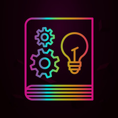 Books bulb gear school nolan style icon. Simple thin line, outline vector of school icons for ui and ux, website or mobile application