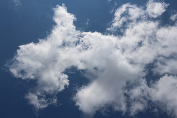 white Cumulus clouds in the blue sky natural