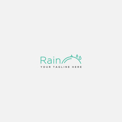 rain and umbrella logo, blue typography logo design