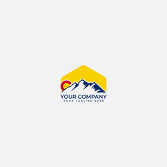 colorado mountain logo, mountain simple logo, landscape logo