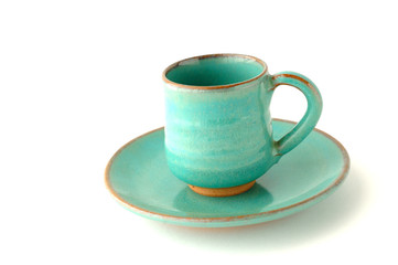 緑色のコーヒーカップ