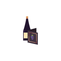 Isolated wine bottle and menu vector design