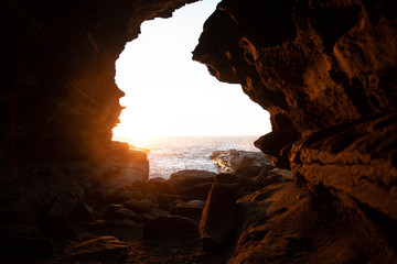 sunrise in cave