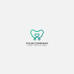 Fototapeta na wymiar line art pelvic healthy logo, heart pelvic logo, simple pelvic logo