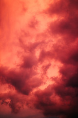 nubes en atardecer