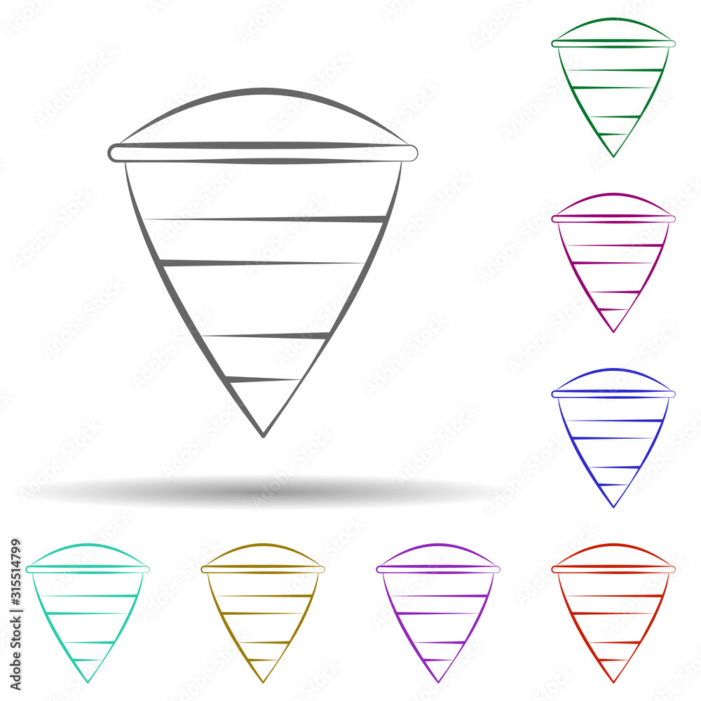 Poster firefighter, bucket in multi color style icon. simple thin line, outline vector of firefighter icons