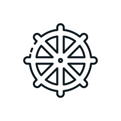 Buddhism wheel of dharma symbol vector design