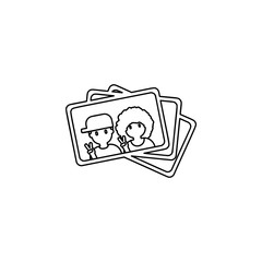 photo, male, female icon. Simple thin line, outline vector of friendship icons for ui and ux, website or mobile application