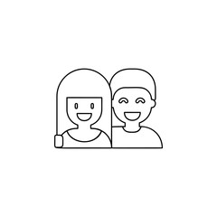 Fototapeta premium friends, female, male icon. Simple thin line, outline vector of friendship icons for ui and ux, website or mobile application