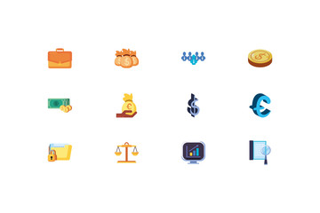 Isolated business icon set vector design