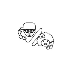 phone, call, friends icon. Simple thin line, outline vector of friendship icons for ui and ux, website or mobile application