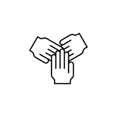hands, friendship icon. Simple thin line, outline vector of friendship icons for ui and ux, website or mobile application