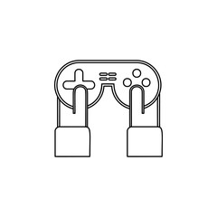 game, joystick, friendship icon. Simple thin line, outline vector of friendship icons for ui and ux, website or mobile application