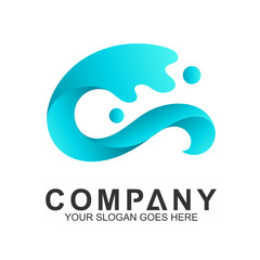 Fototapeta premium wave logo, water splash vector, abstract wave icon