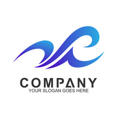wave logo, water splash vector, abstract wave icon