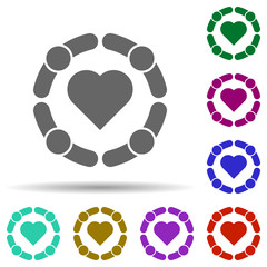 Friendship, friends, heart in multi color style icon. Simple glyph, flat vector of Friendship icons for ui and ux, website or mobile application