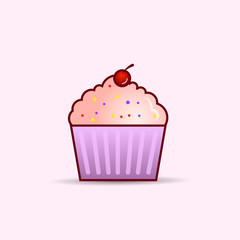 Cupcake clip art. vector illustration 