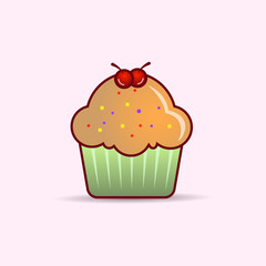 Cupcake clip art. vector illustration 