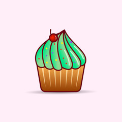 Cupcake clip art. vector illustration 