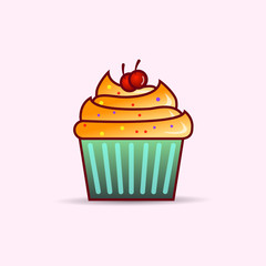 Cupcake clip art. vector illustration 