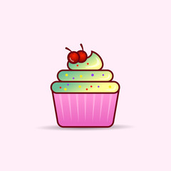 Cupcake clip art. vector illustration 