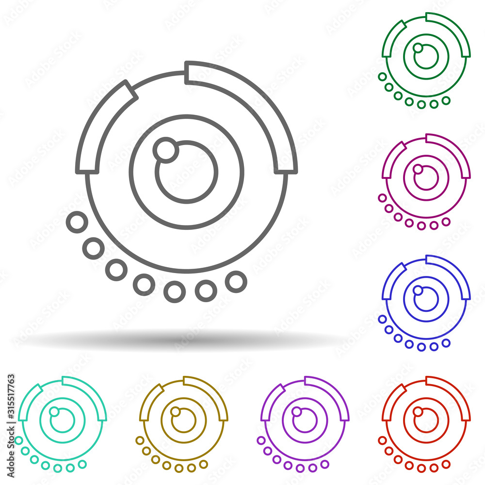 Poster eyes, technology in multi color style icon. simple thin line, outline vector of future world icons f