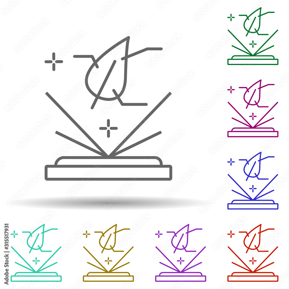 Poster Leaf, technology in multi color style icon. Simple thin line, outline vector of future world icons for ui and ux, website or mobile application