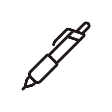 Pen icon in trendy outline style design. Vector graphic illustration. Pen icon for website design, logo, UI. Editable vector stroke. Pixel perfect. EPS 10.
