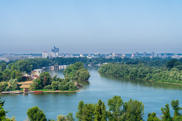 Fototapeta na wymiar Danube River in Belgrade, Serbia