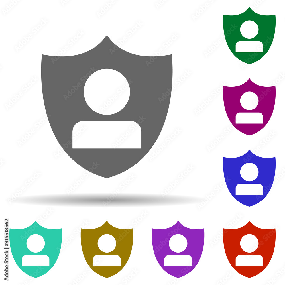 Poster Data, person in multi color style icon. Simple glyph, flat vector of gdpr icons for ui and ux, website or mobile application