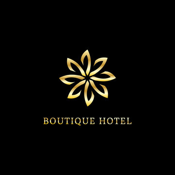 Boutique Hotel Logo Design template, lotus logo stock image