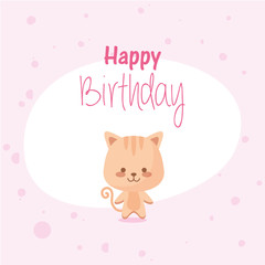 Obraz na płótnie Canvas cat cartoon and happy birthday vector design