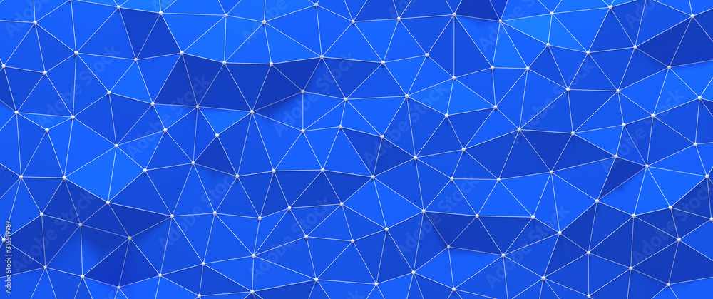 Wall mural low polygon stereo background for 3d rendering