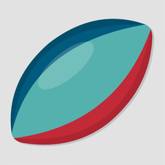 rugby ball isolated vector illustration in flat style