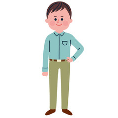 笑っている男性のイラスト