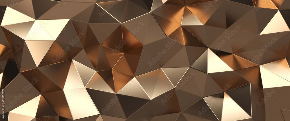 Wall mural low polygon stereo background for 3d rendering