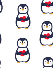 seamless pattern with cute penguin