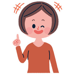ウィンクをする女性のイラスト