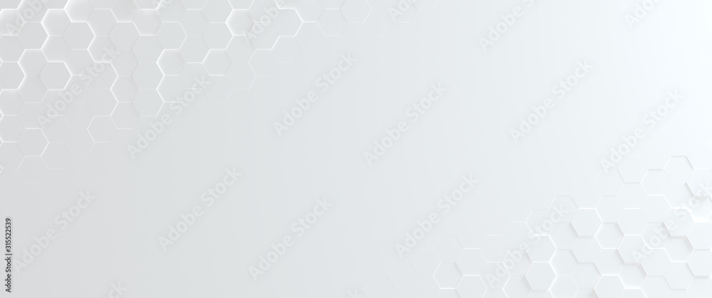 Poster three dimensional rendering hexagon abstract solid background