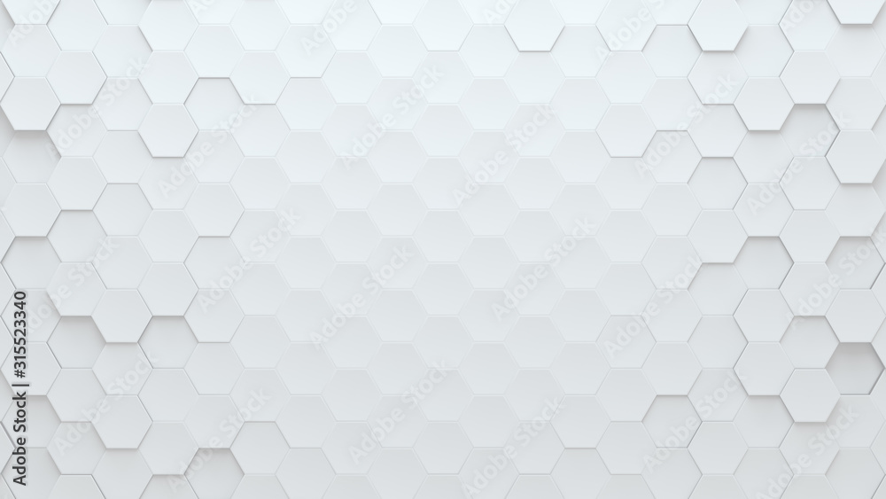 Poster three dimensional rendering hexagon abstract solid background
