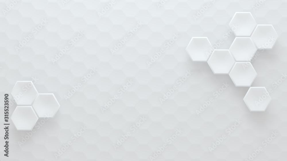 Poster three dimensional rendering hexagon abstract solid background