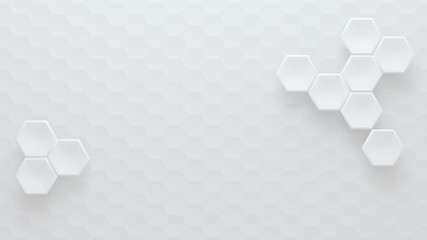 Three dimensional rendering hexagon Abstract solid background