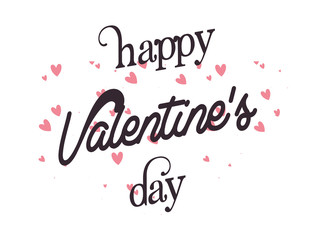 Happy valentines day pink hearts vector design