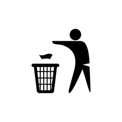 throw garbage icon, rubbish icon