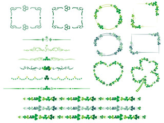 Shamrock decorative borders and frame set.
