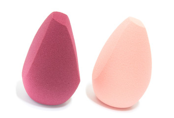 Beauty blender on white isolated background for cosmetics